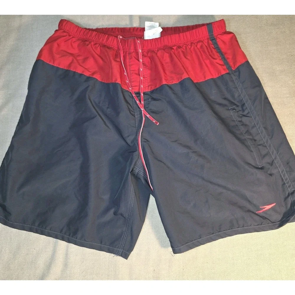 Speedo Watershorts Boardshorts Swim Trunks W Brief Liner Men's Size Large